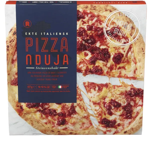 Pizza Nduja Ekstra Sterk Steinovnsbakt 427 g