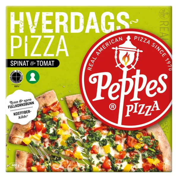 Funkygine Food Hverdagspizza Spinat&Tomat 400g